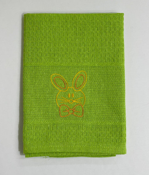 Pano de Cozinha Algodão Páscoa Verde