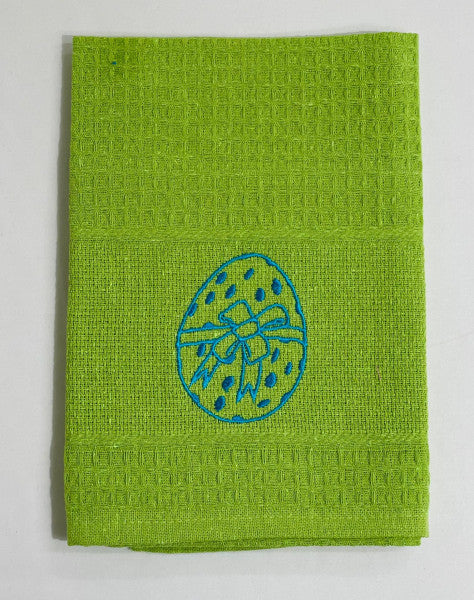 Pano de Cozinha Algodão Páscoa Verde