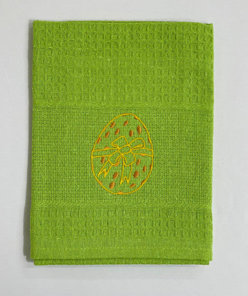 Pano de Cozinha Algodão Páscoa Verde
