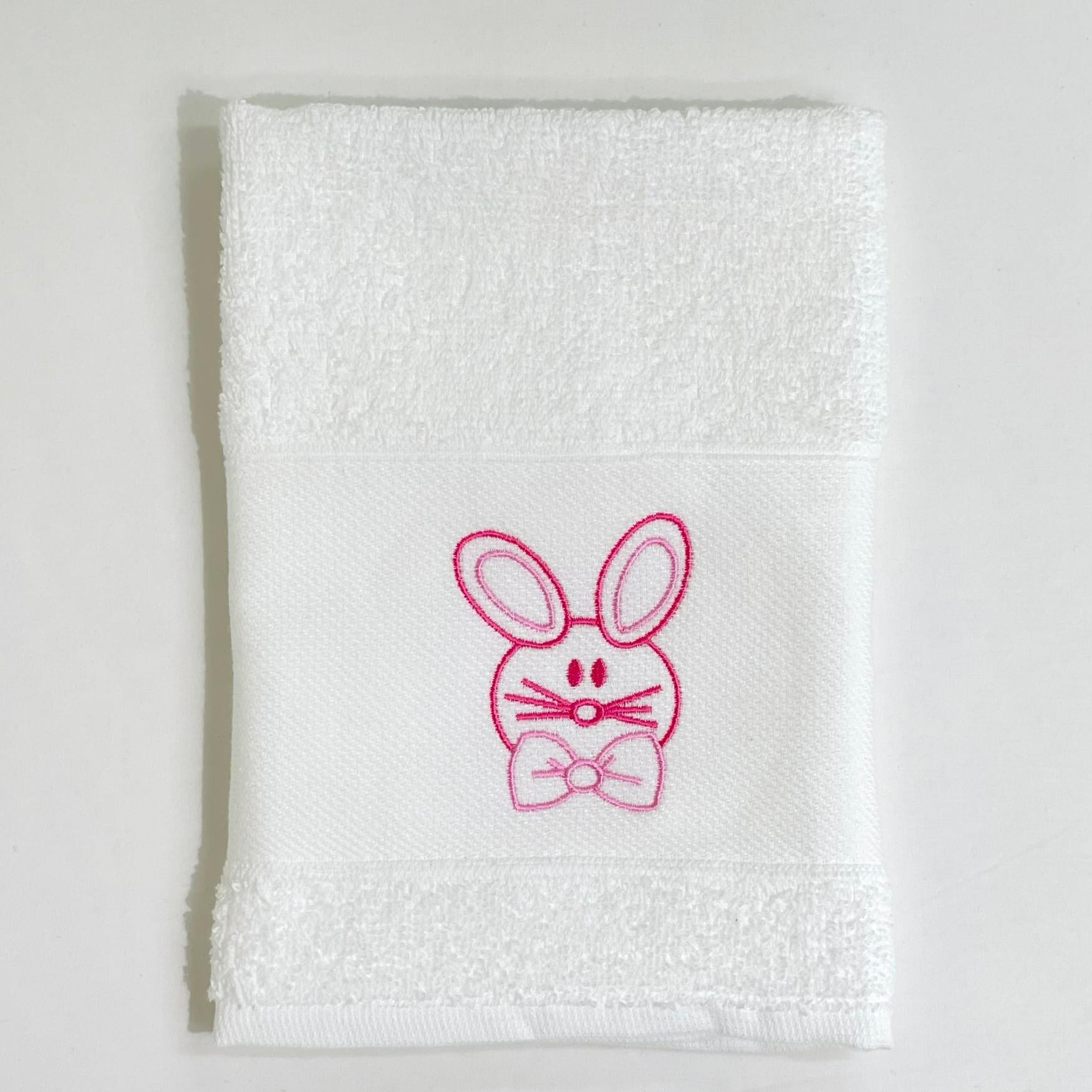 Pano de Cozinha Felpo Branco Coelho Páscoa