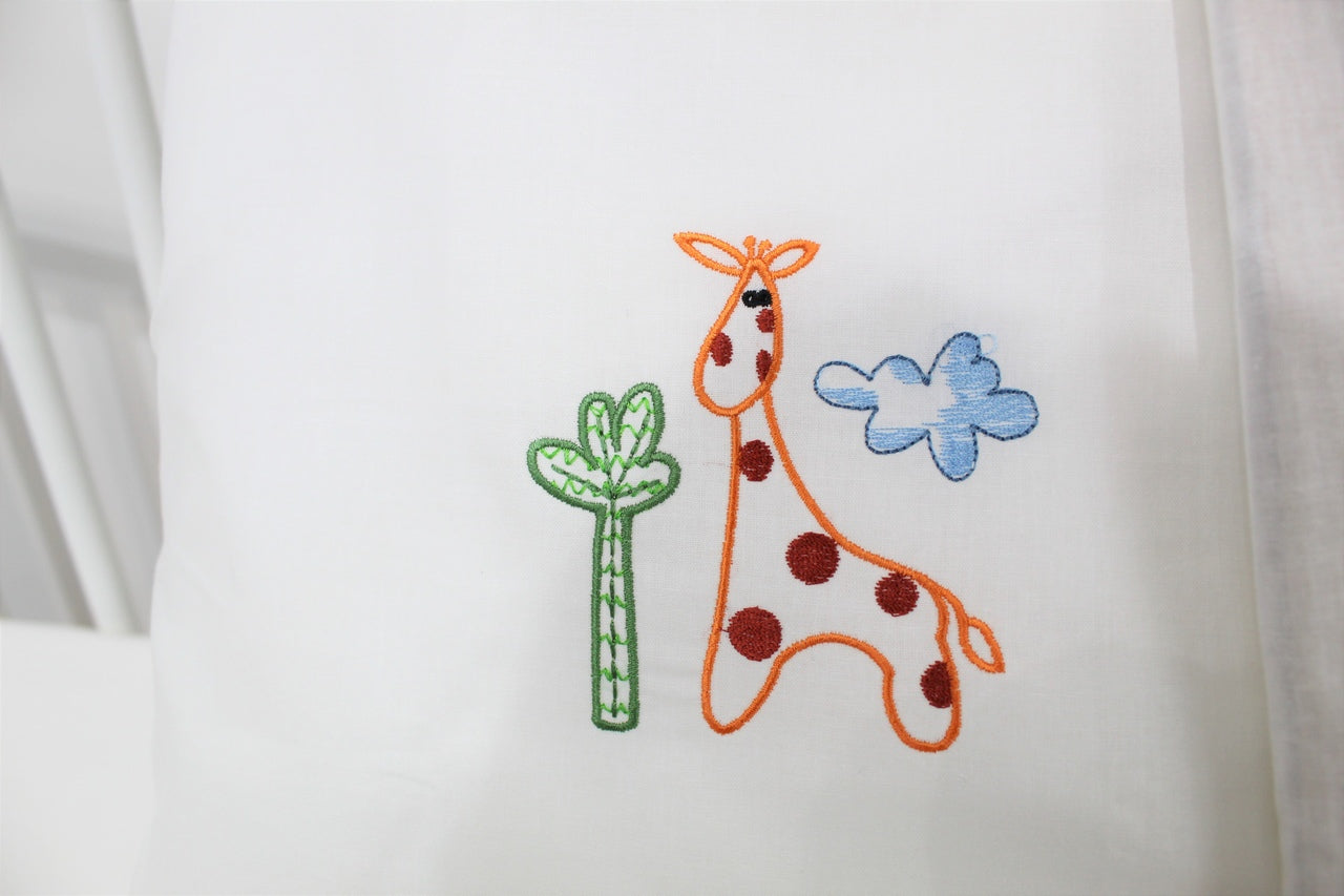 Jogo de Cama Bebé Girafa Carrinho 35x70