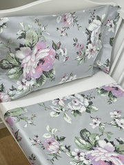 Jogo de Cama Algodão Bebé Florido 60x90