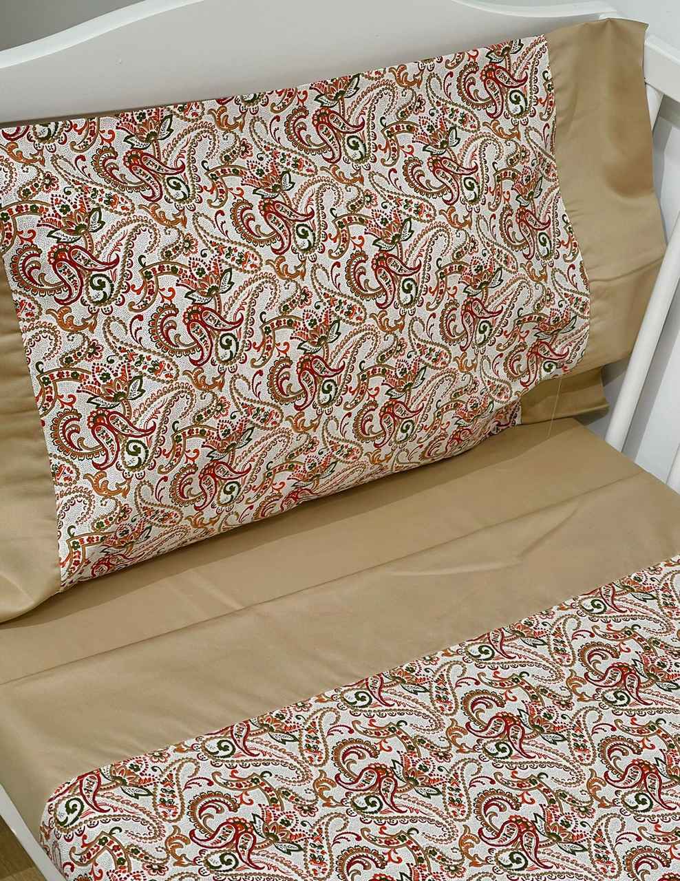 Jogo de Cama Algodão Bebé Paisley 60x90cm