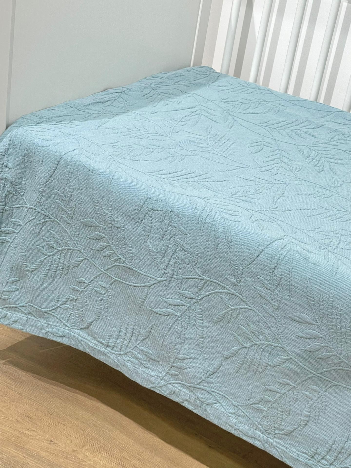 Colcha Algodão Folhas