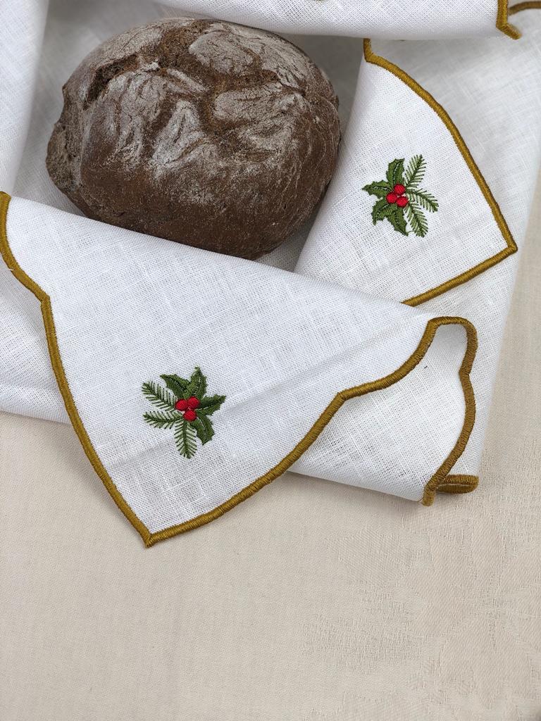 Guardanapo Cesto do Pão Natalício Linho JOL