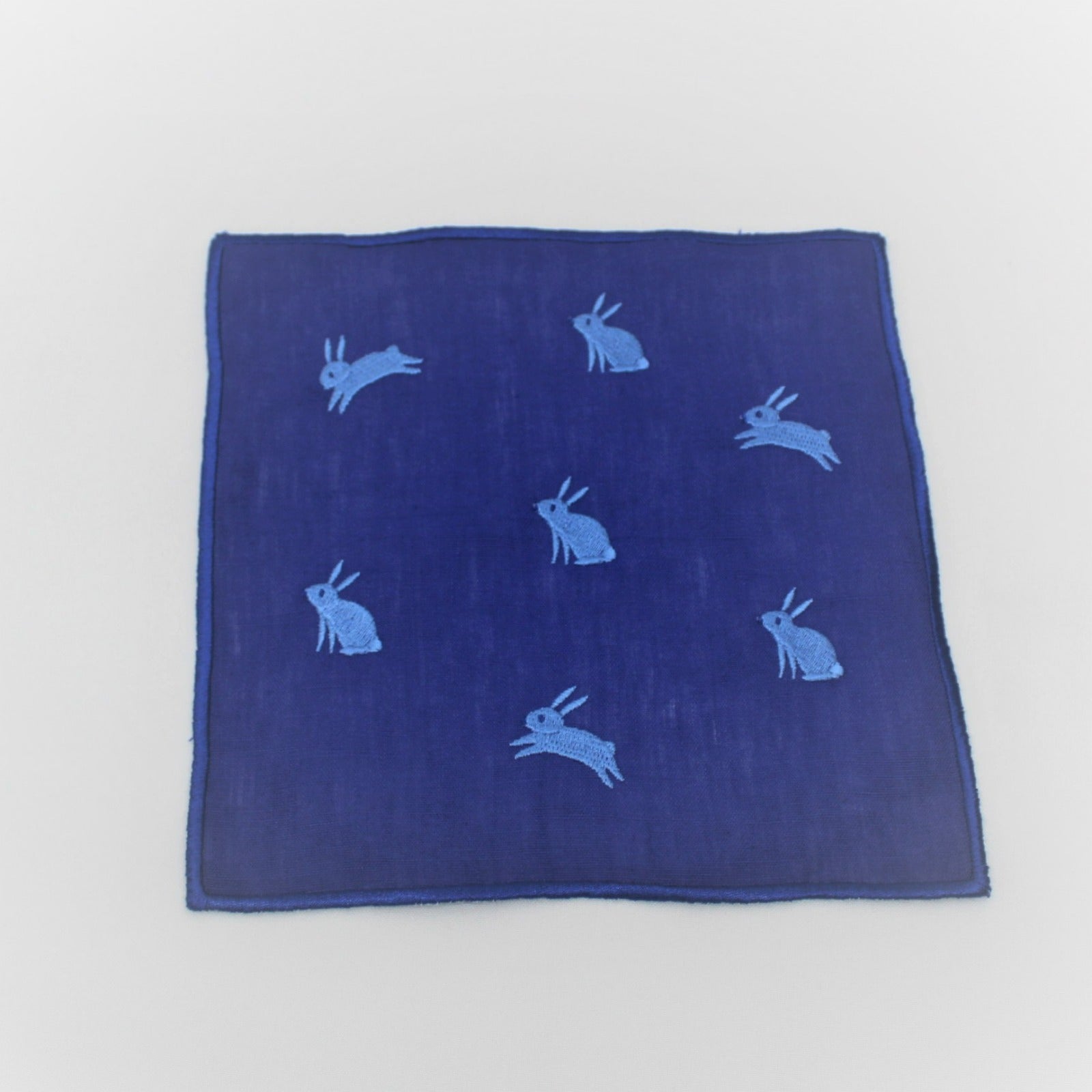 Guardanapo de Cocktail Bordado Coelhos Linho COL
