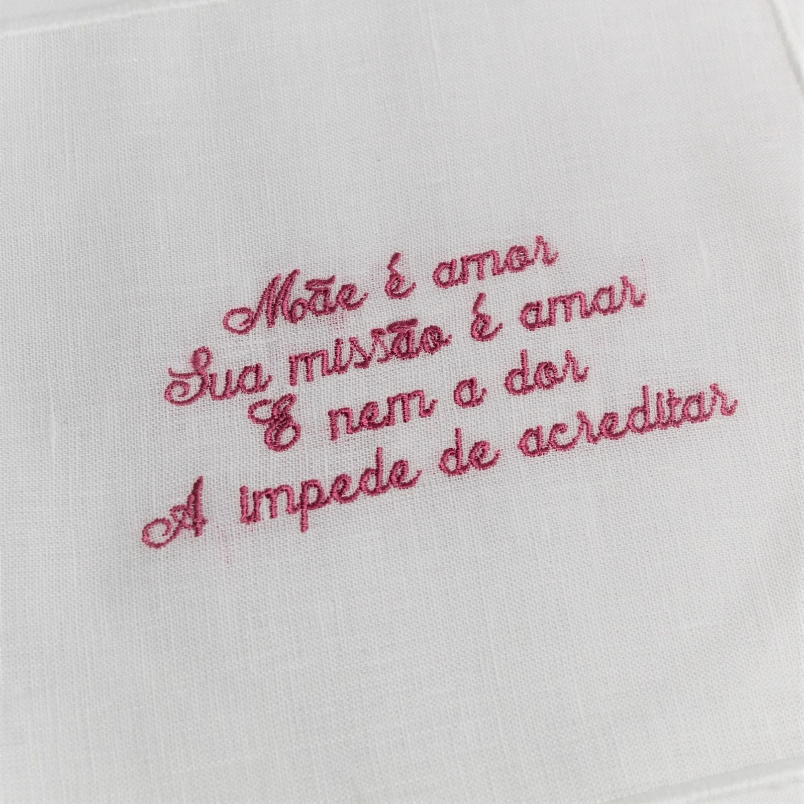 Guardanapo Bordado Mãe é Amor Linho COL