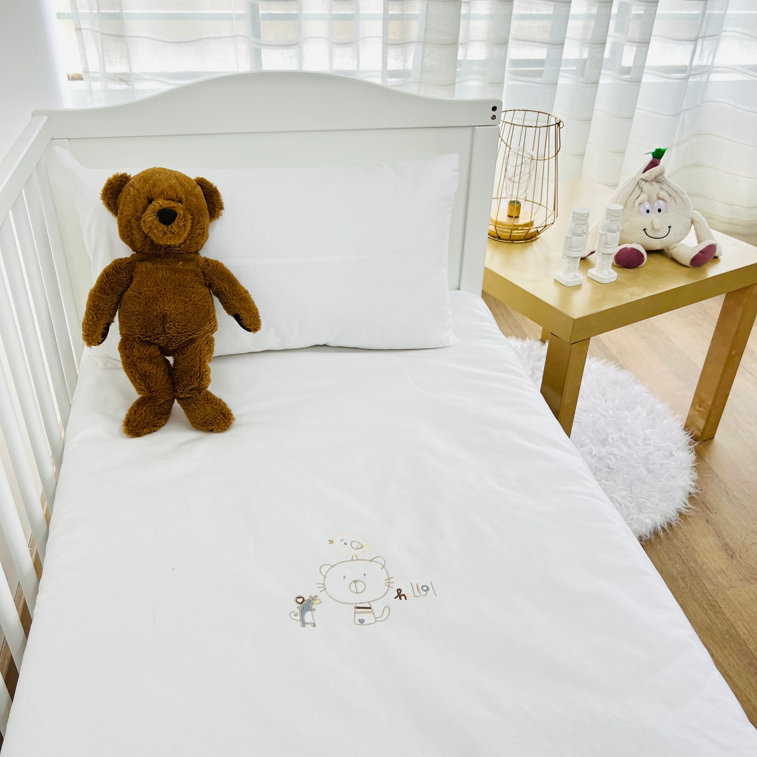 Edredão Bebé Bordado Gato