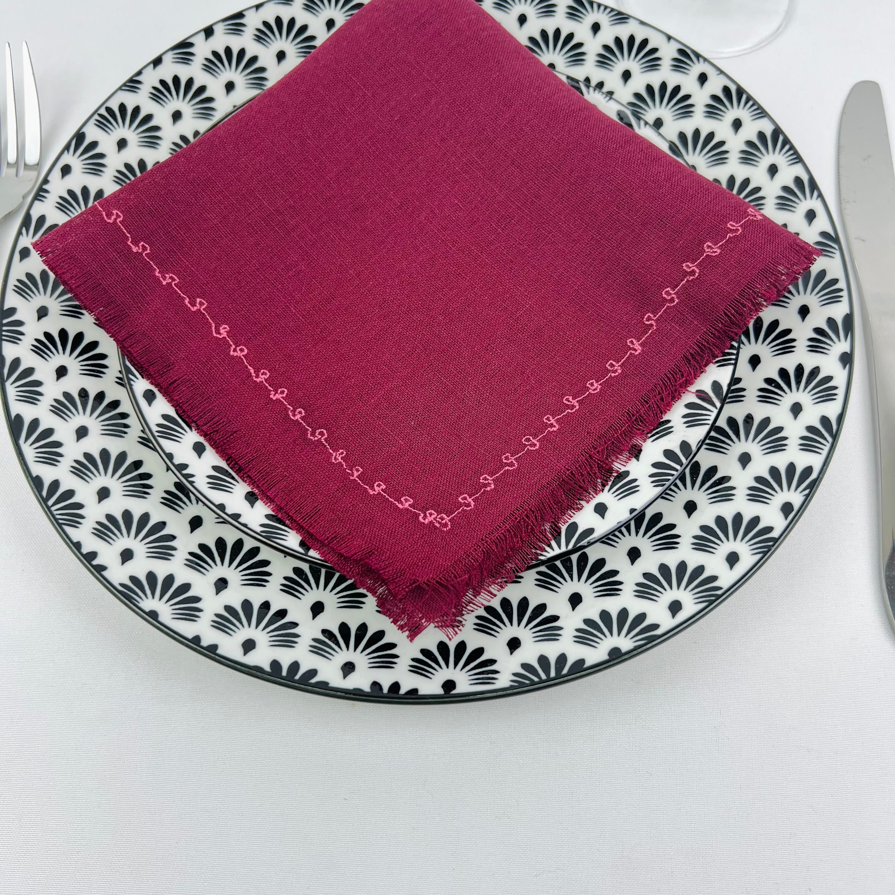 Guardanapo Bordô Ponto Nine