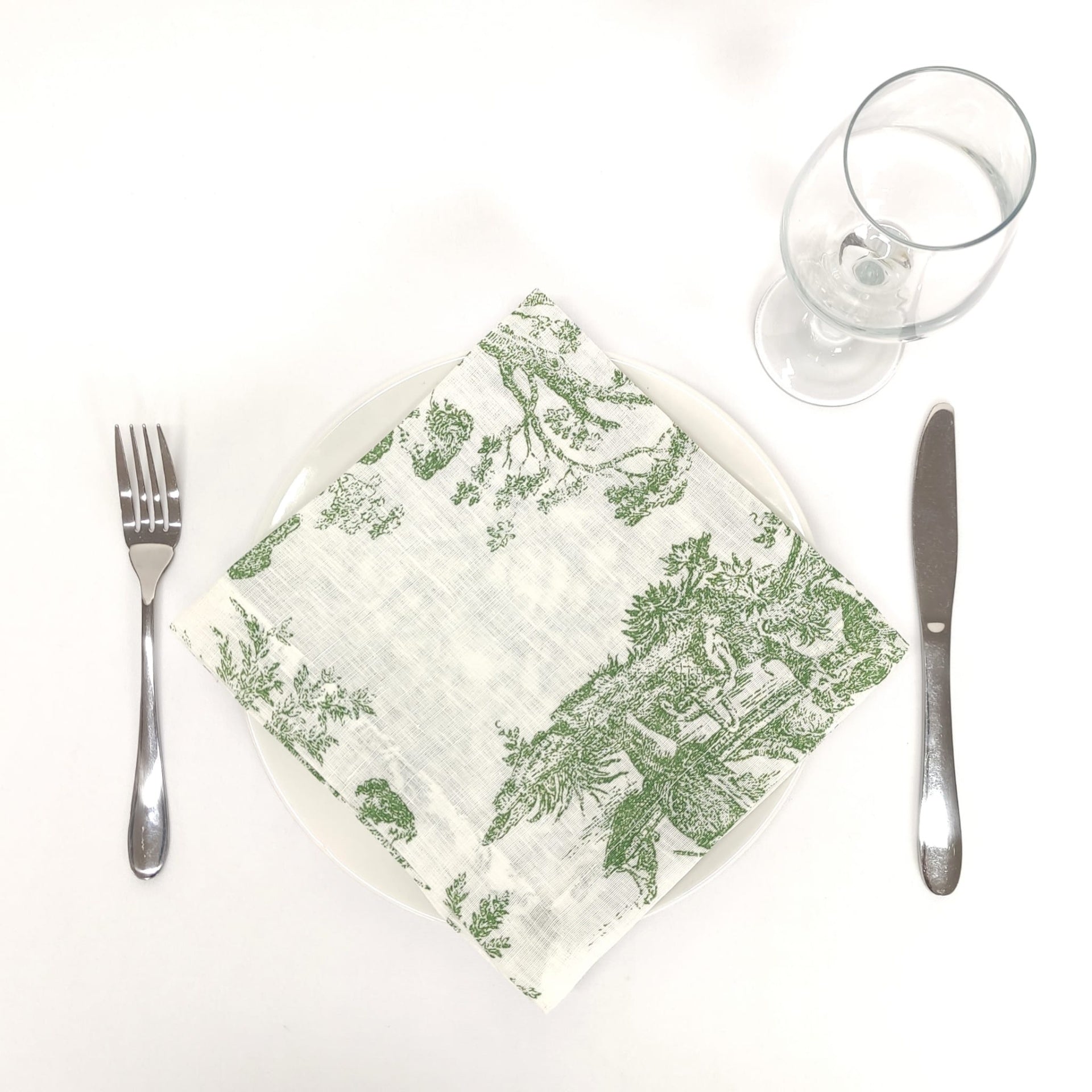 Guardanapo Linho Toile de Jouy Green BI