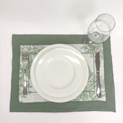 Individual Linho Toile de Jouy Green