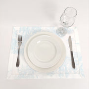 Individual Linho Toile de Jouy Blue Baby Ponto Aberto