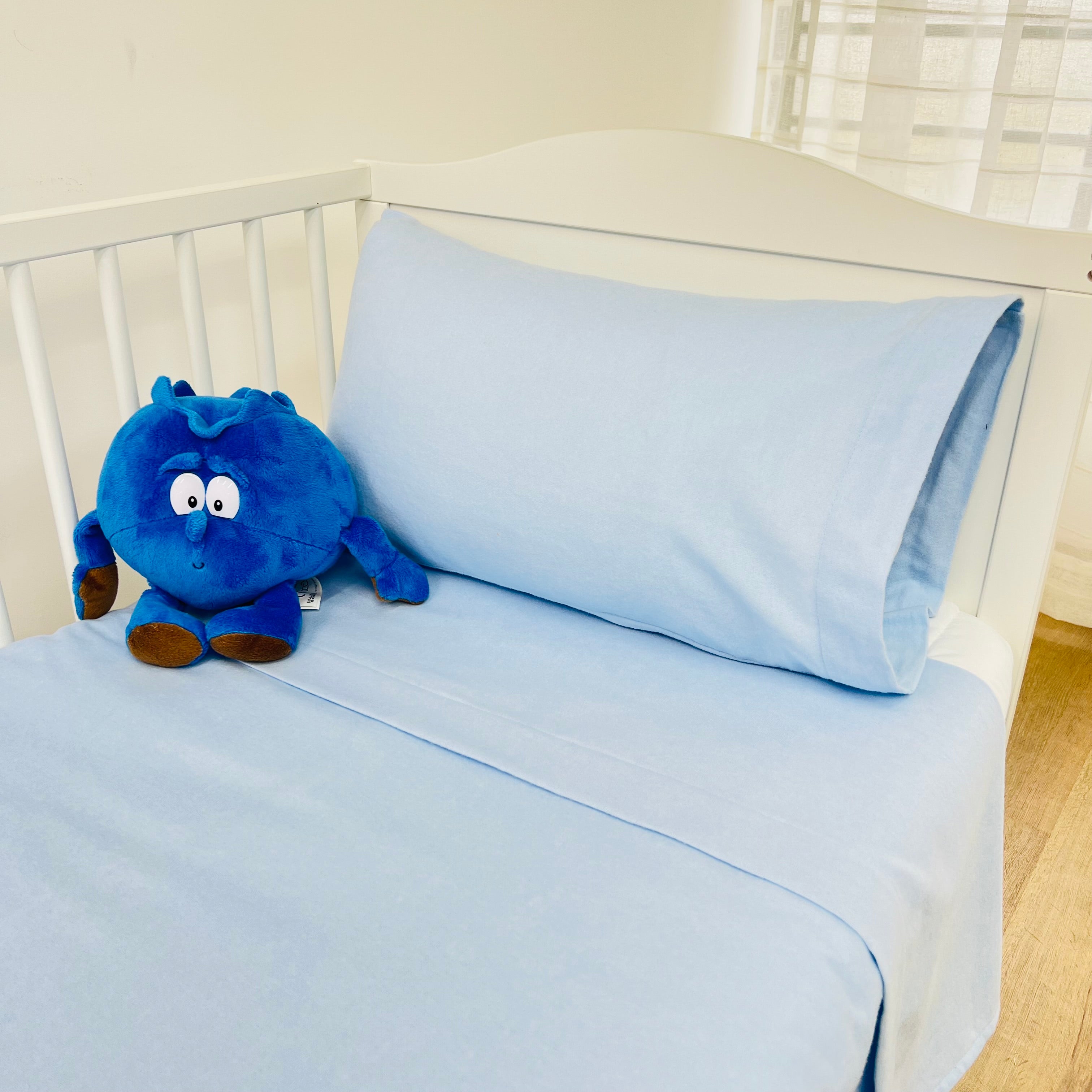 Jogo de Cama Bebé Flanela Blue Basic