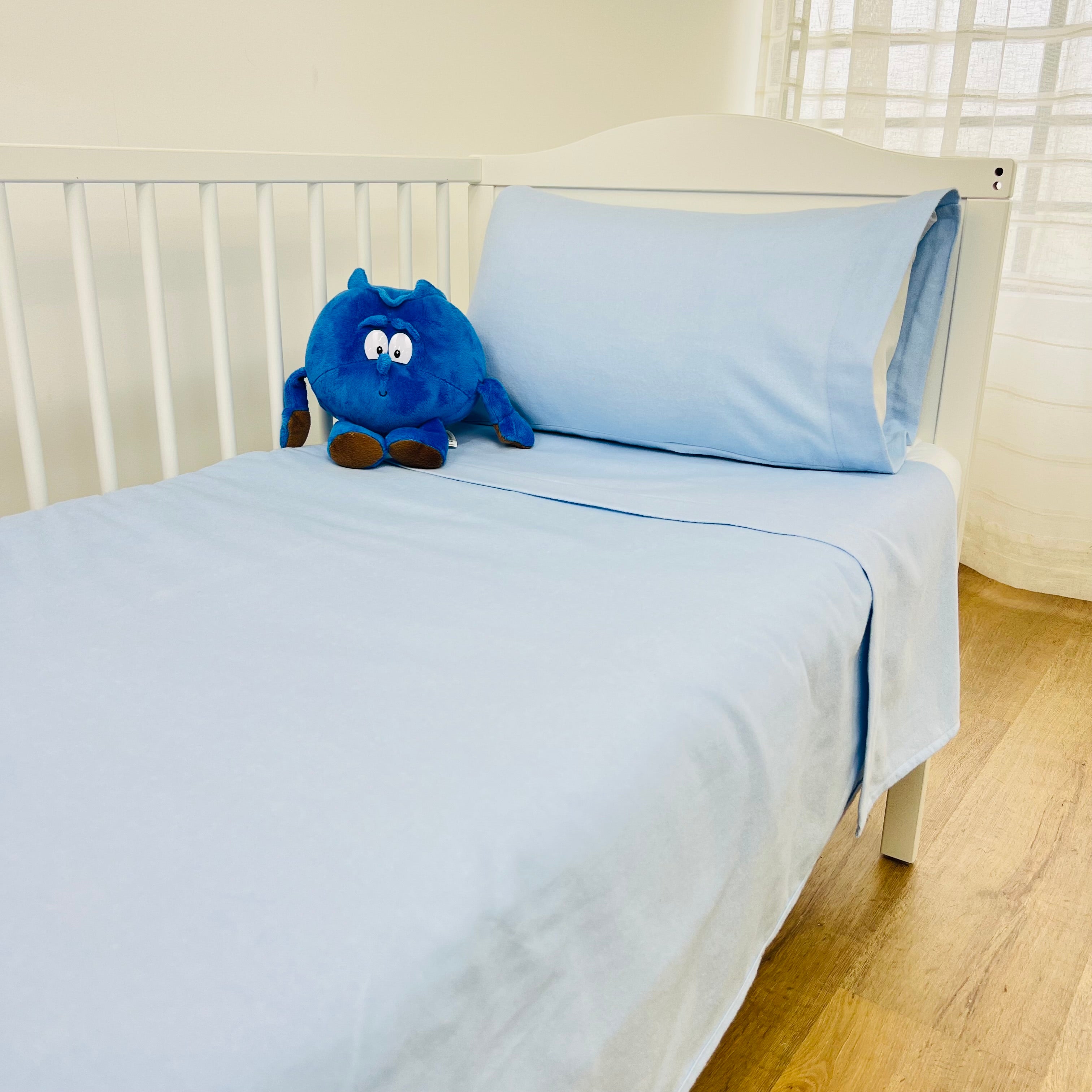 Jogo de Cama Bebé Flanela Blue Basic