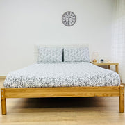 Lençol de Baixo Flanela Gray Flowers