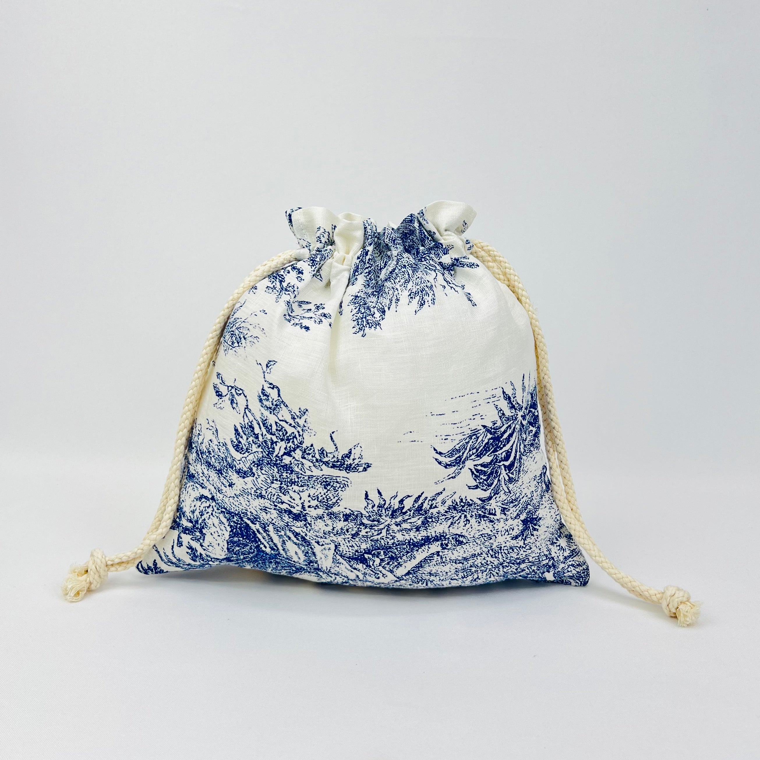Bolsa Pão/Merenda Toile de Jouy Blue