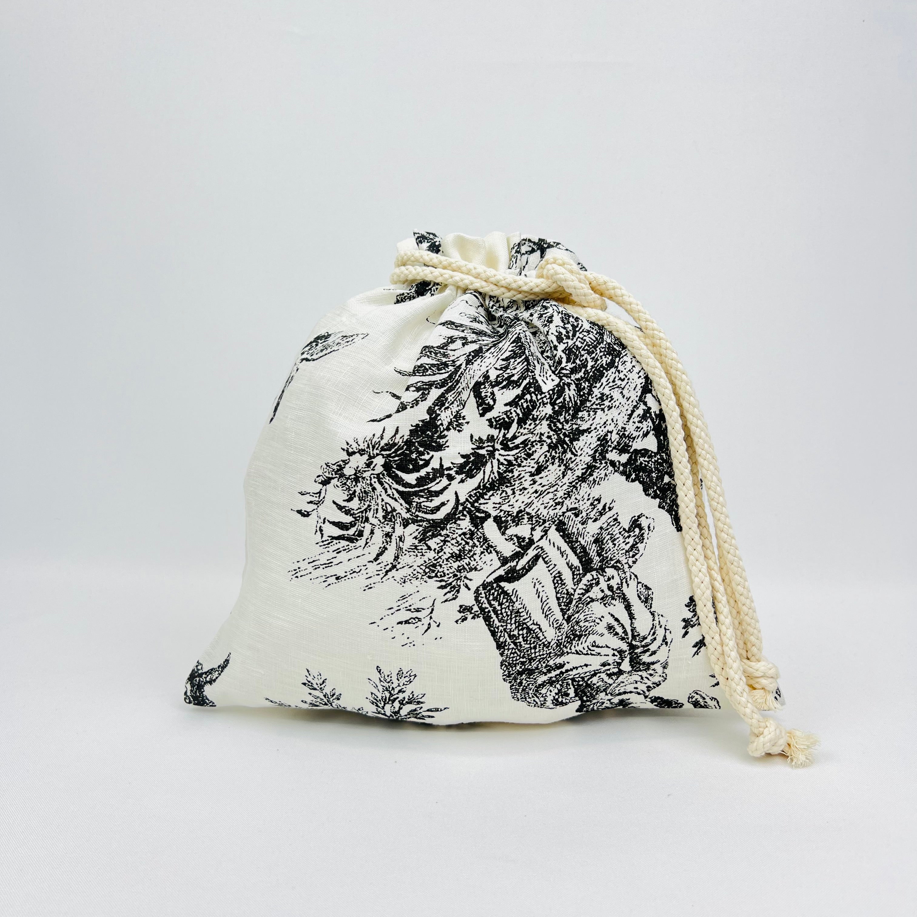 Bolsa Pão/Merenda Toile de Jouy Black