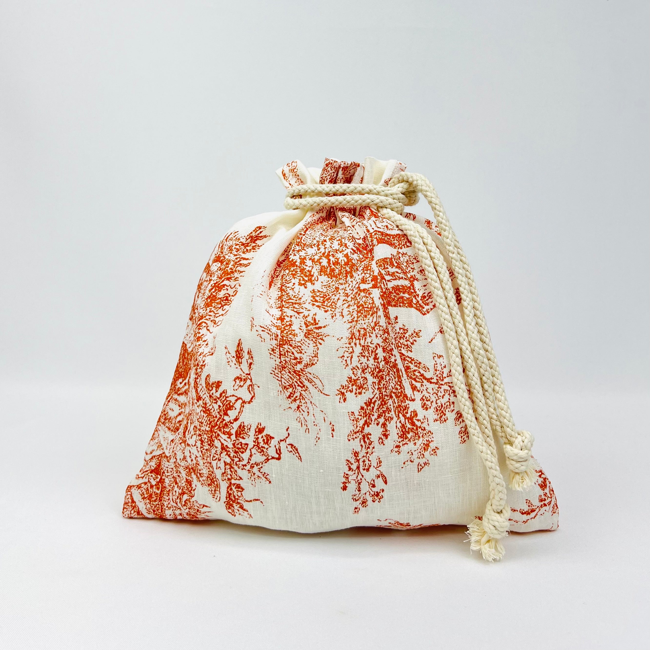 Bolsa Pão/Merenda Toile de Jouy Terracota