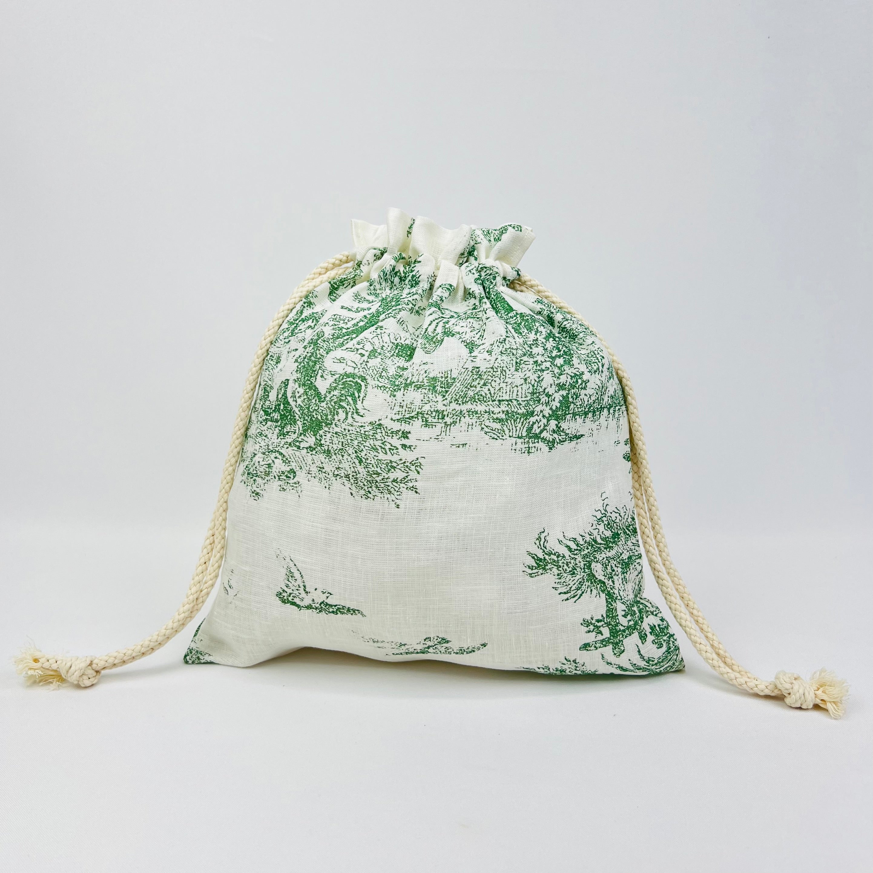 Bolsa Pão/Merenda Toile de Jouy Green