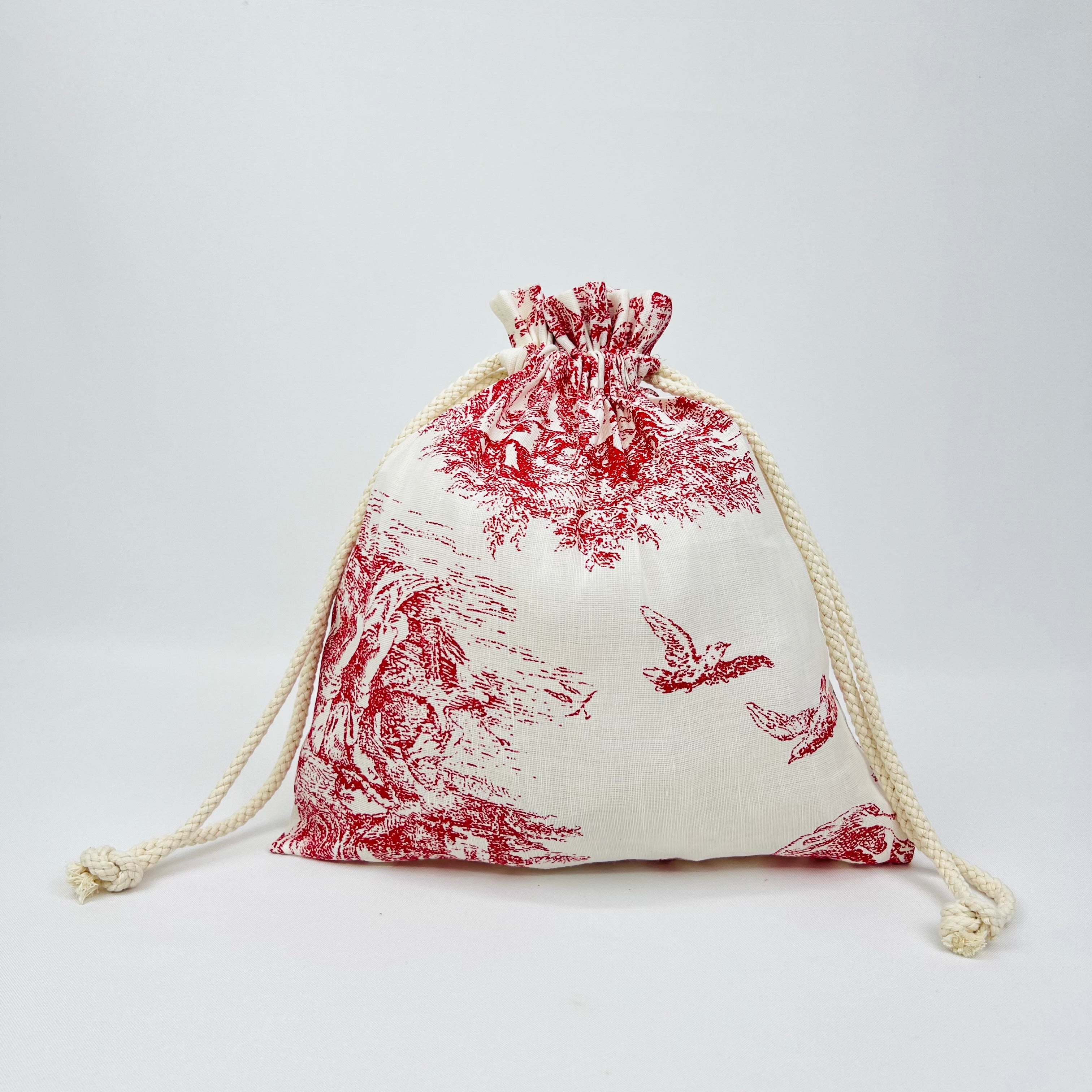 Bolsa Pão/Merenda Toile de Jouy Red