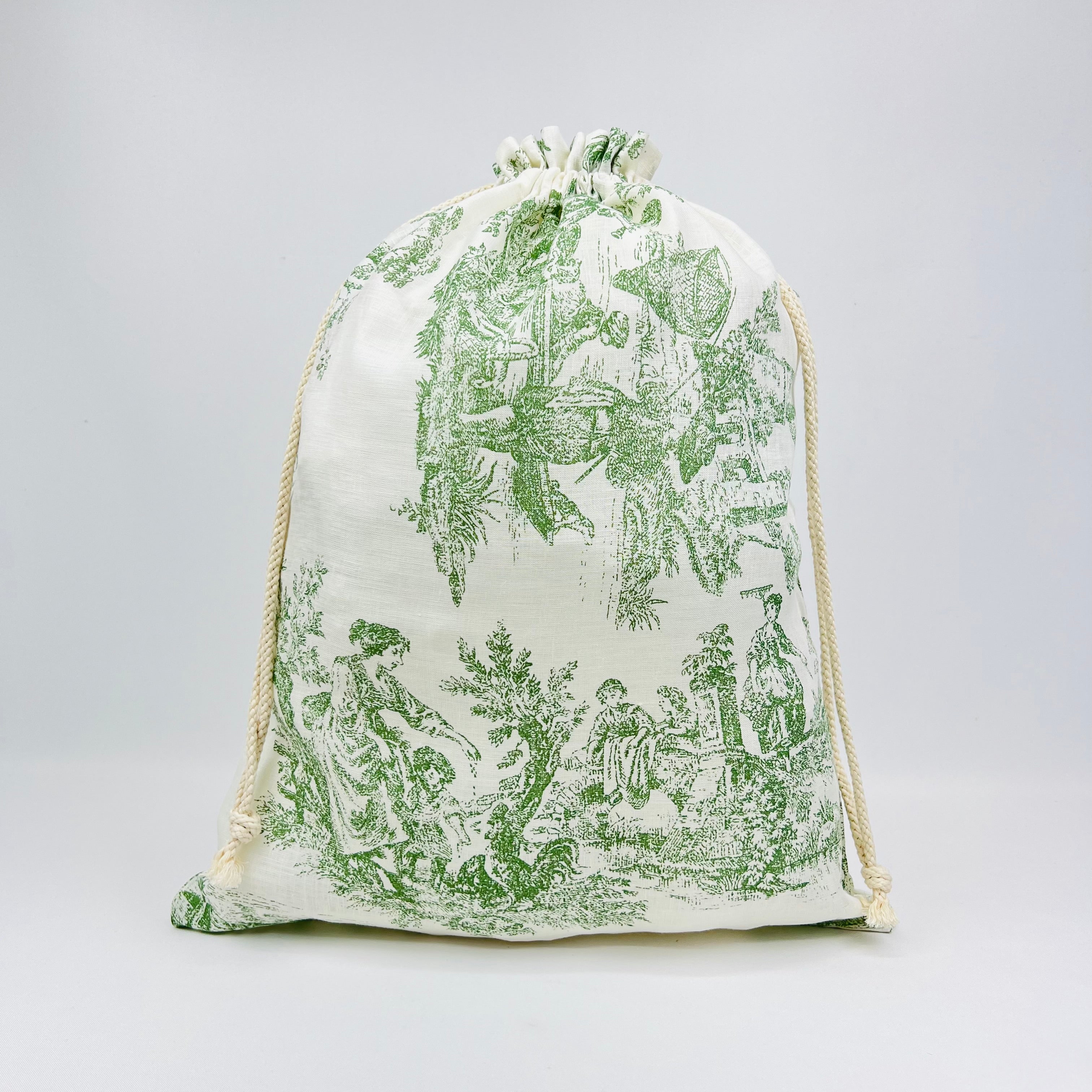Bolsa Pão/Merenda Toile de Jouy Green