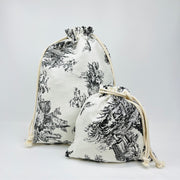 Bolsa Pão/Merenda Toile de Jouy Black