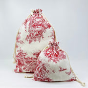 Bolsa Pão/Merenda Toile de Jouy Red