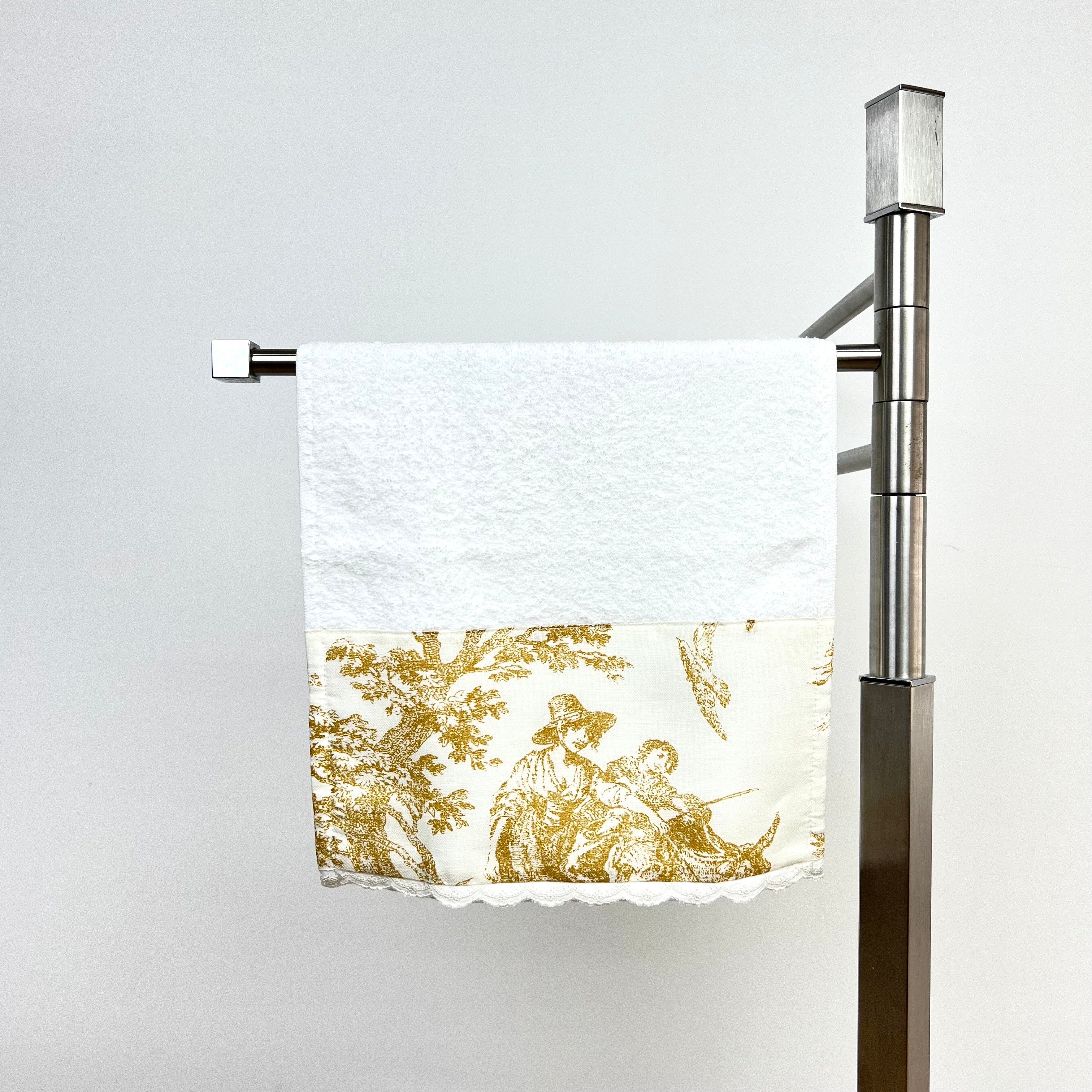 Toalha de Banho Toile de Jouy Dourado