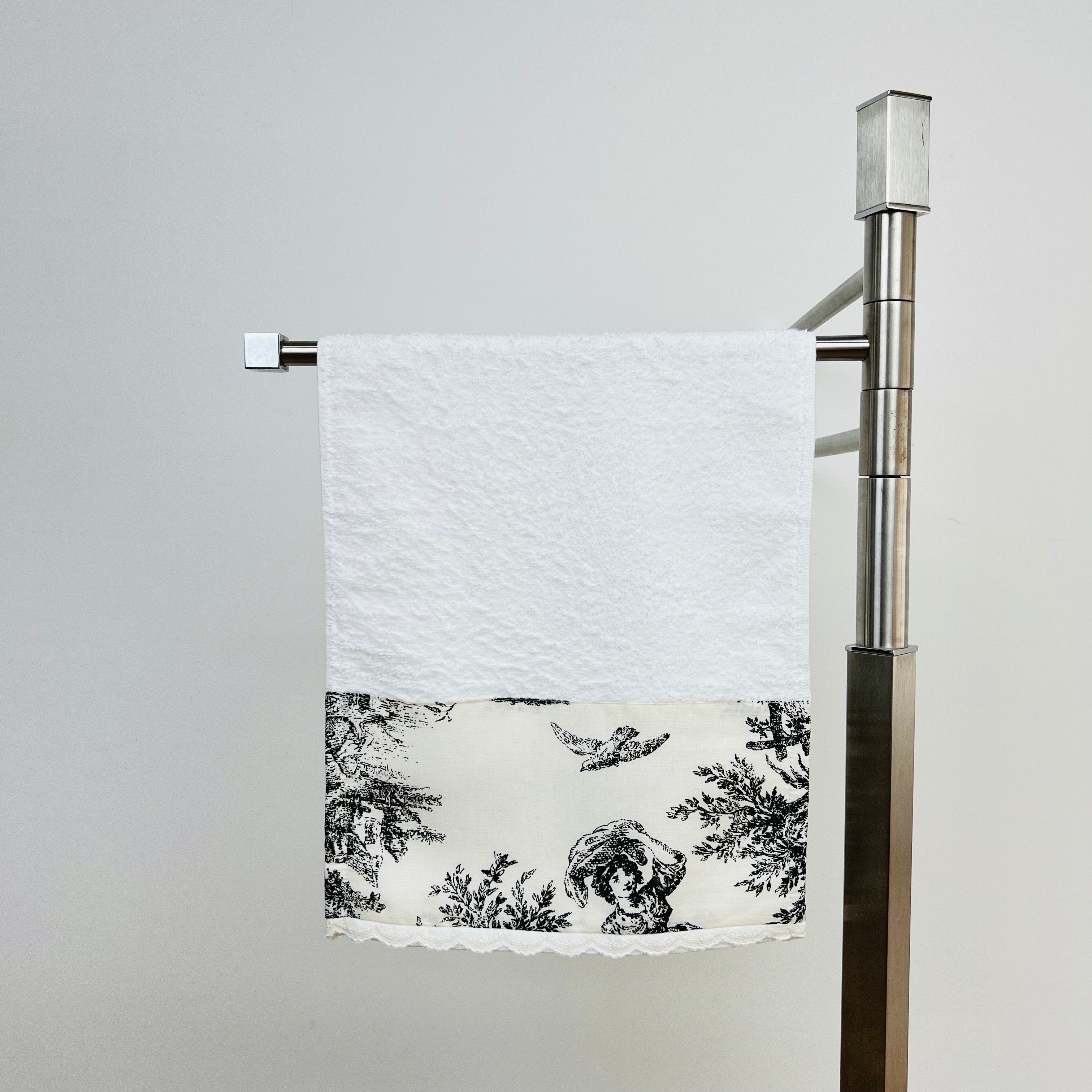 Toalha de Banho Toile de Jouy Preto