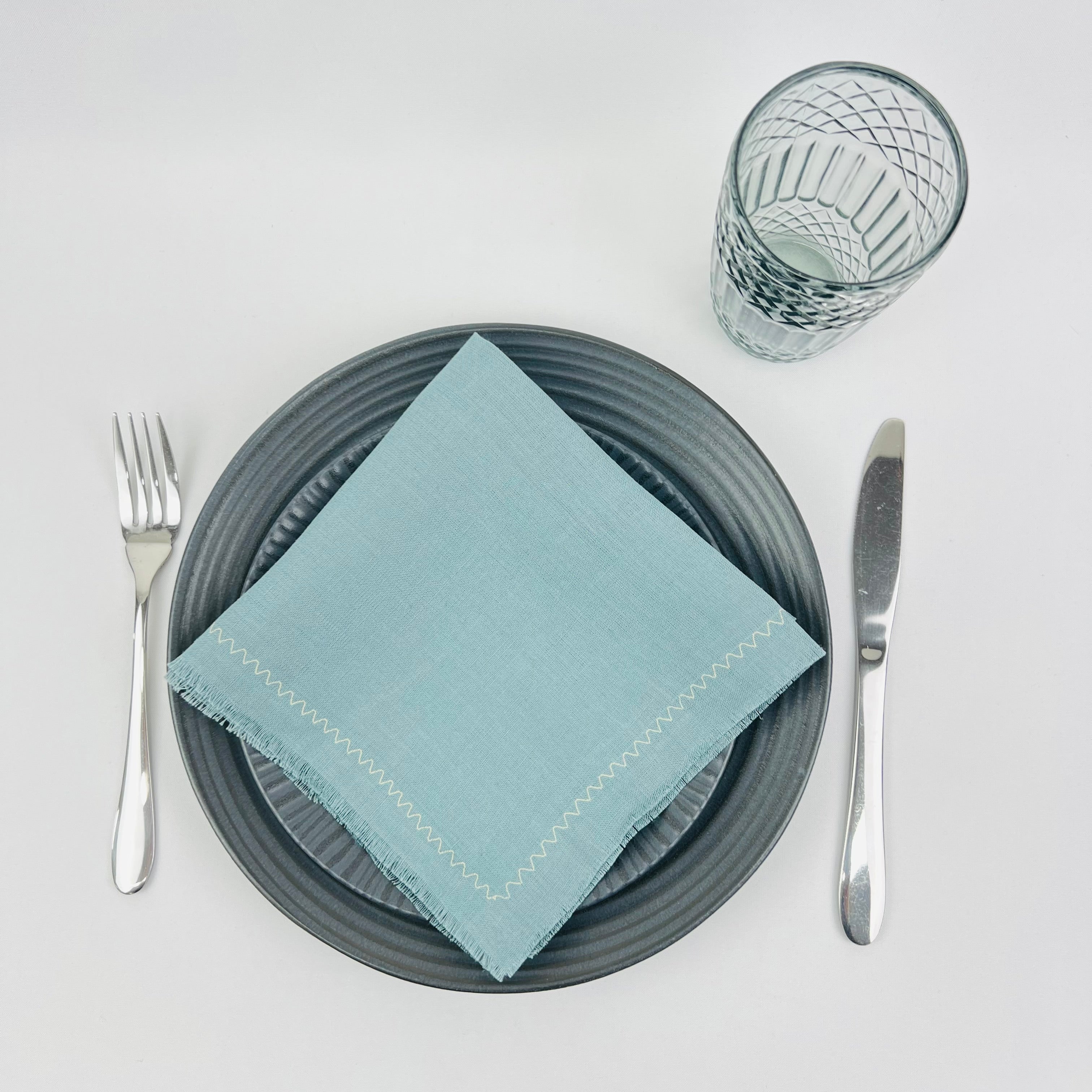 Guardanapo Azul Baby Zigzag