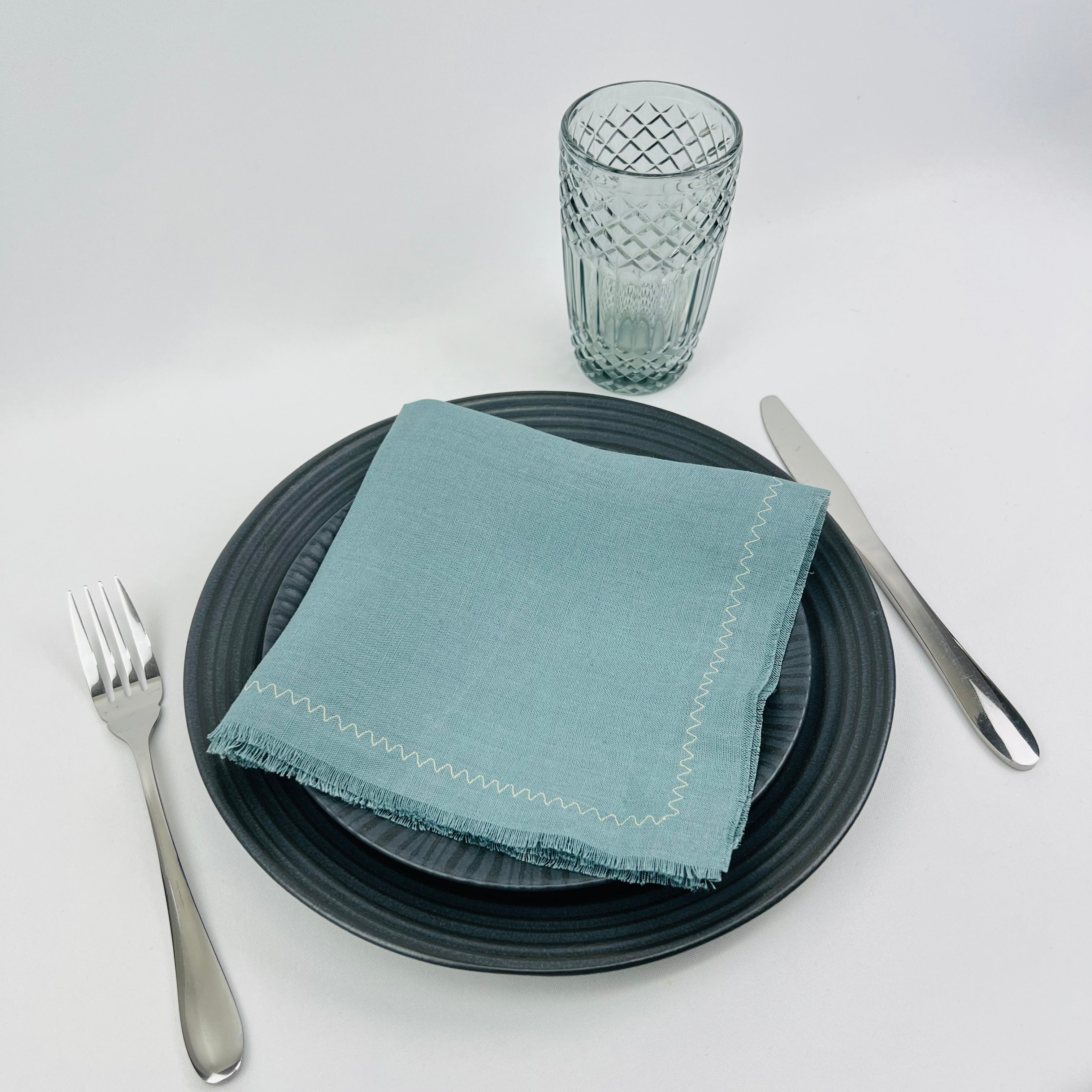 Guardanapo Azul Baby Zigzag