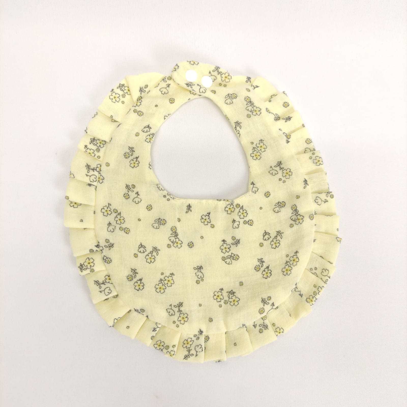 Babete Bebé Redonda com Folho Jardim