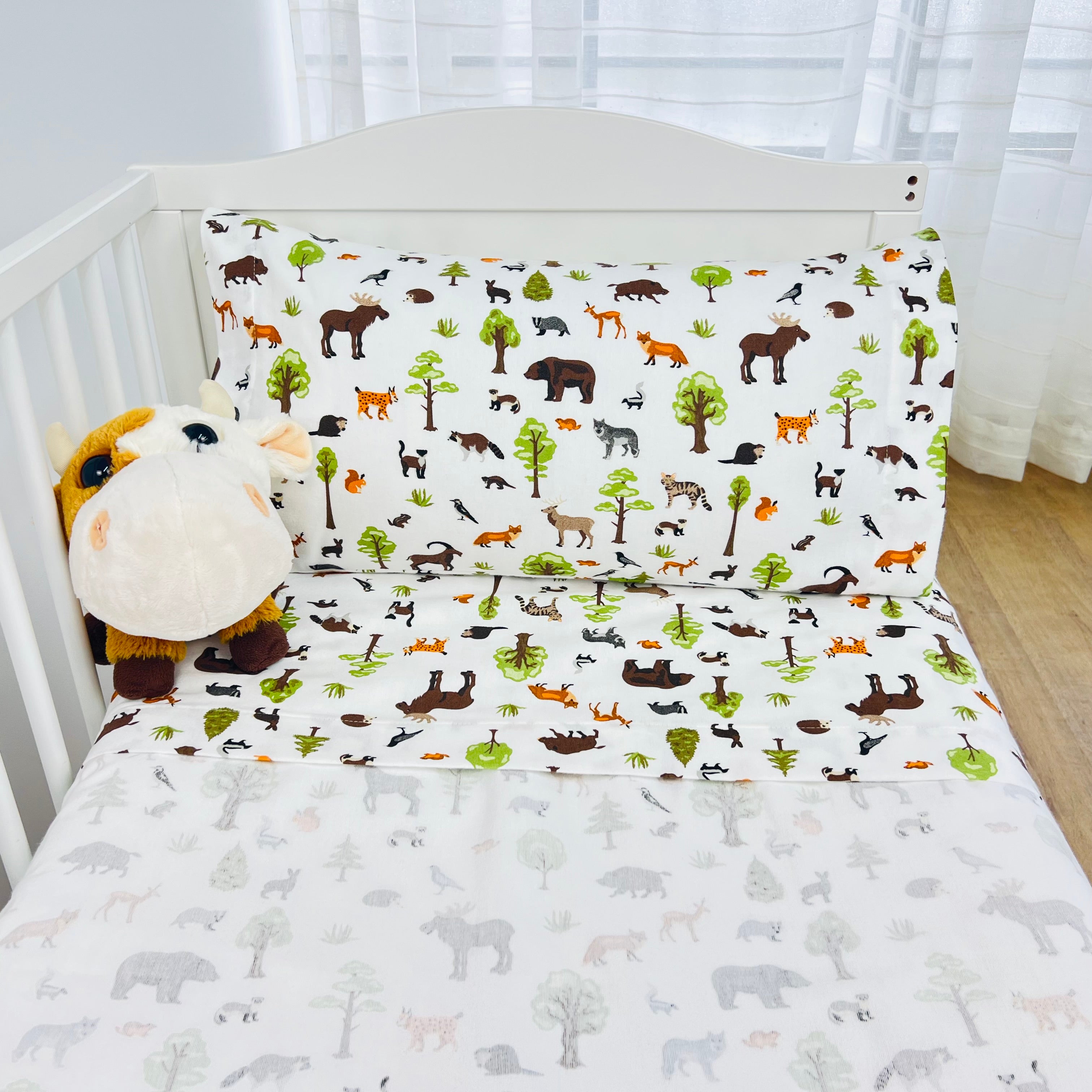 Jogo de Cama Bebé Flanela Animais da Selva