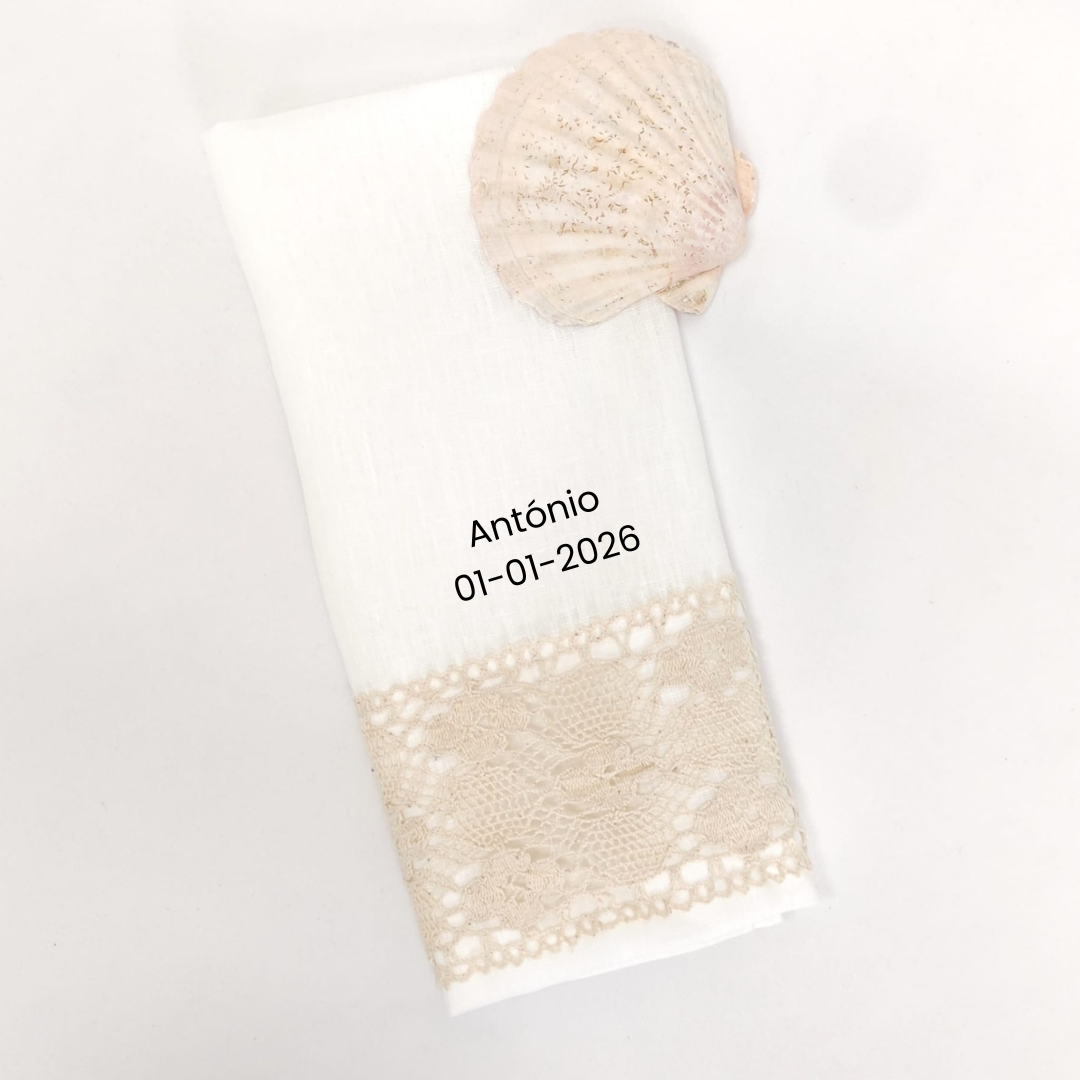 Toalha de Batismo Cravo Personalizável