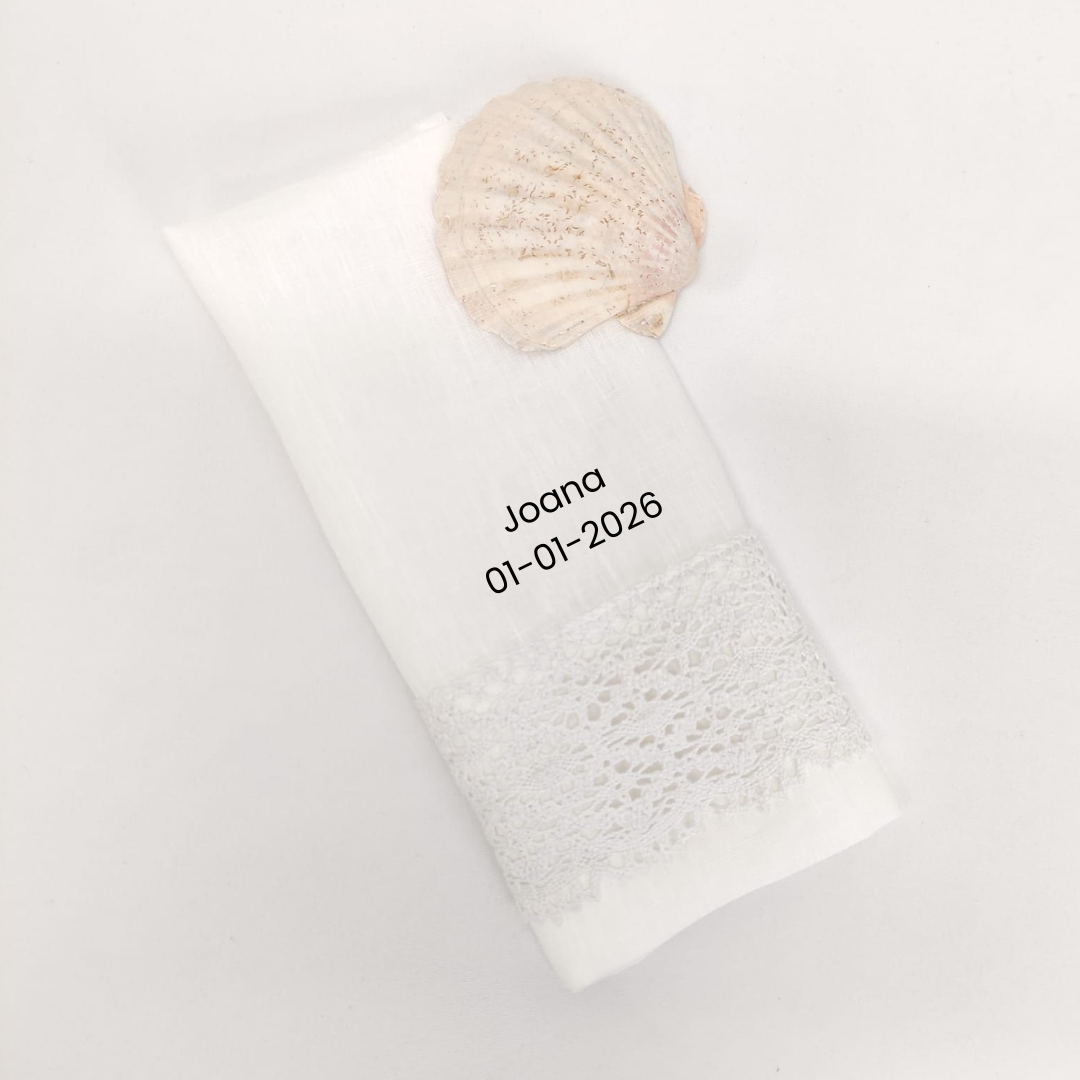 Toalha de Batismo Papoila Personalizável