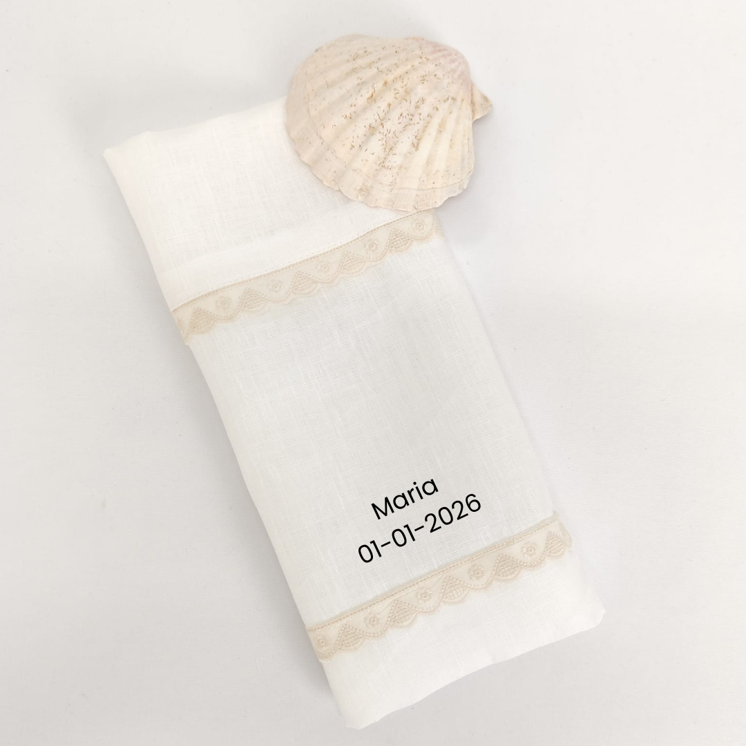 Toalha de Batismo Romantic Personalizável