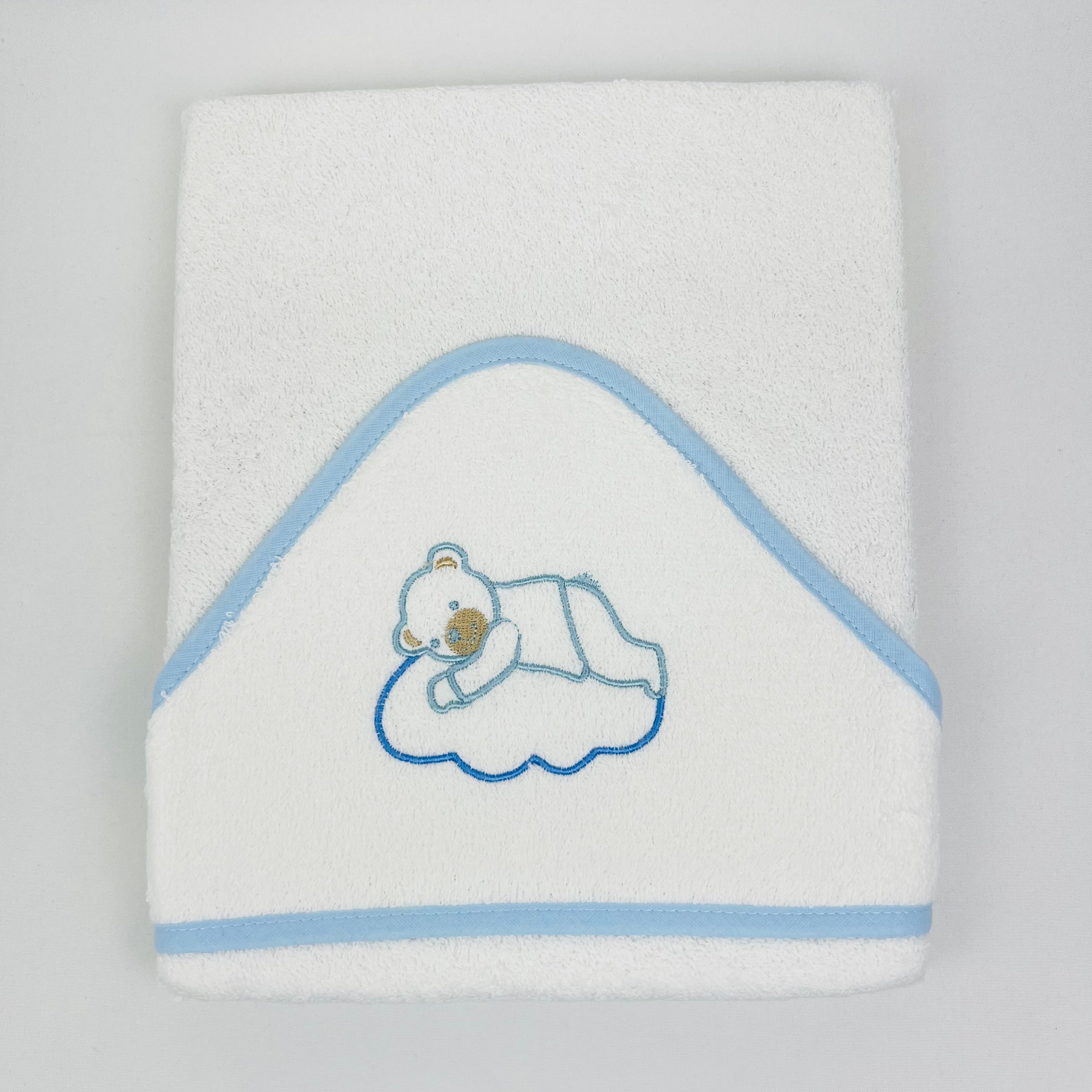 Toalha Banho Bebé Urso Nuvem White