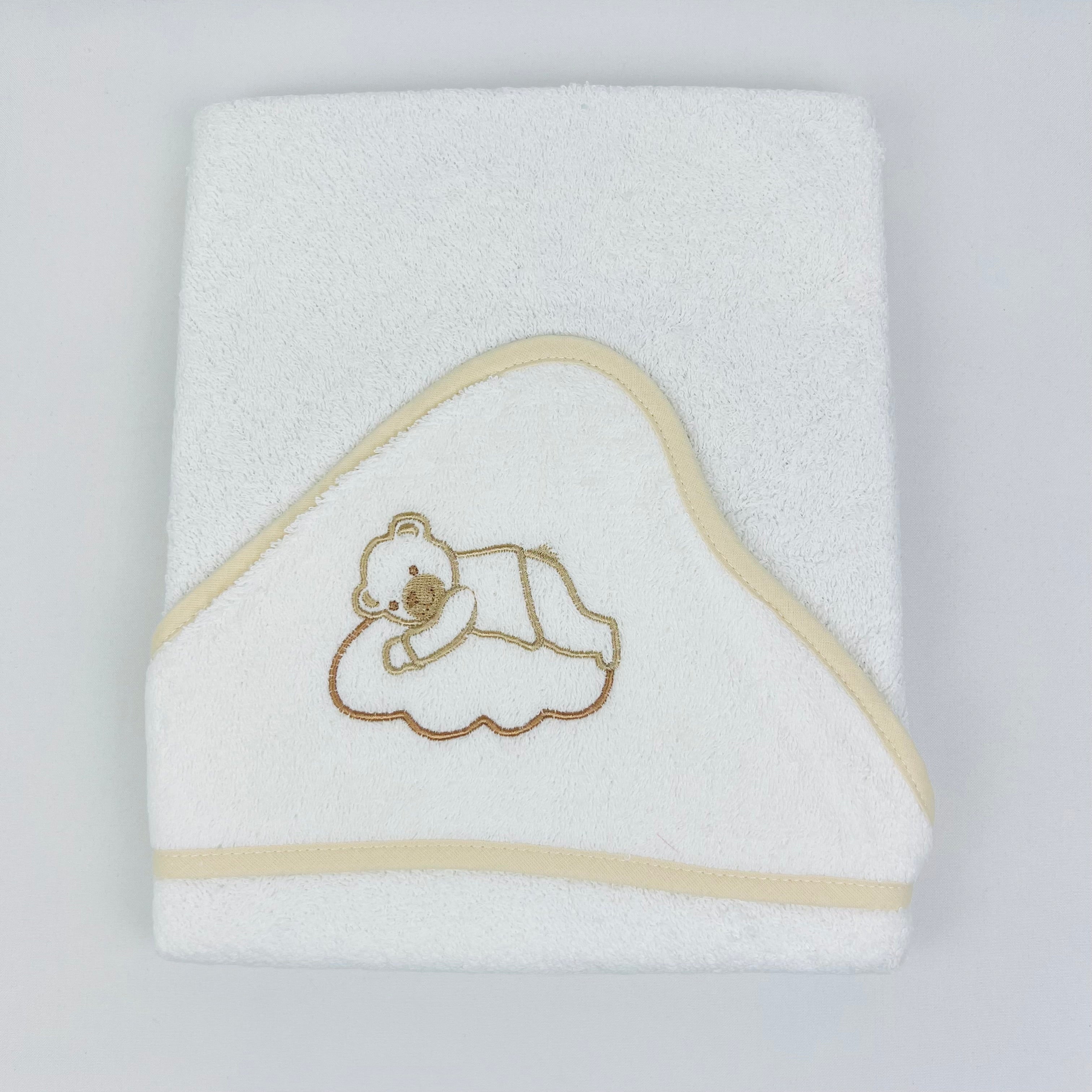Toalha Banho Bebé Urso Nuvem White