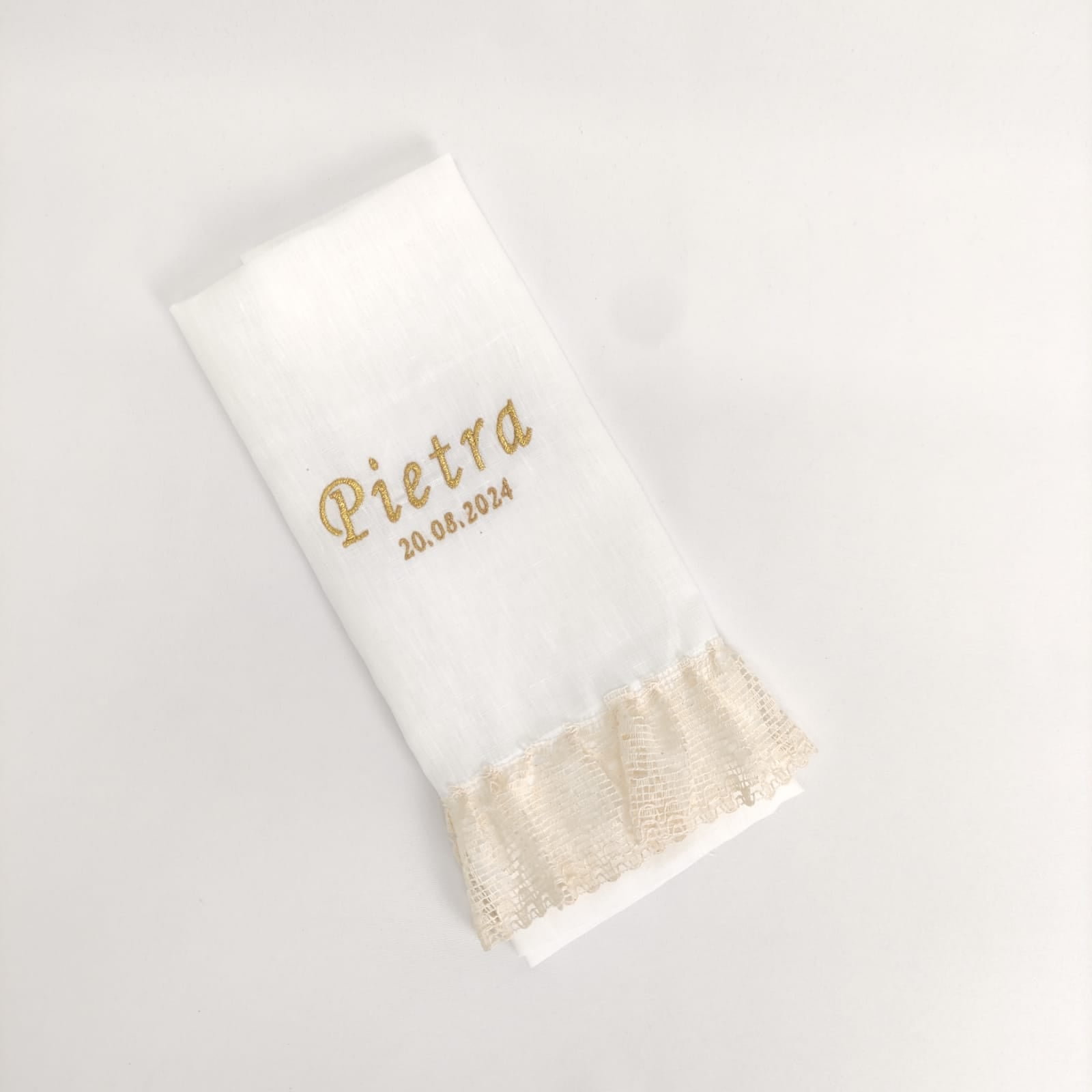Toalha de Batismo Folho Personalizável