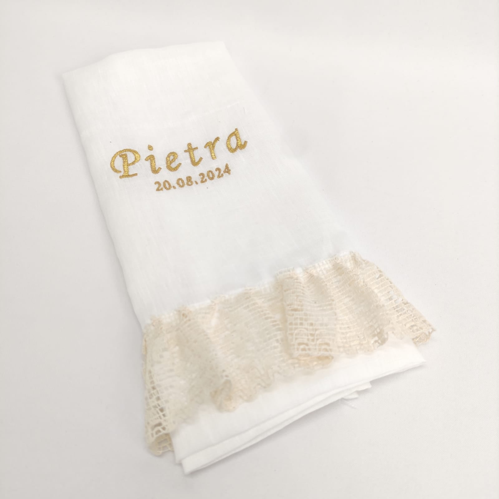 Toalha de Batismo Folho Personalizável