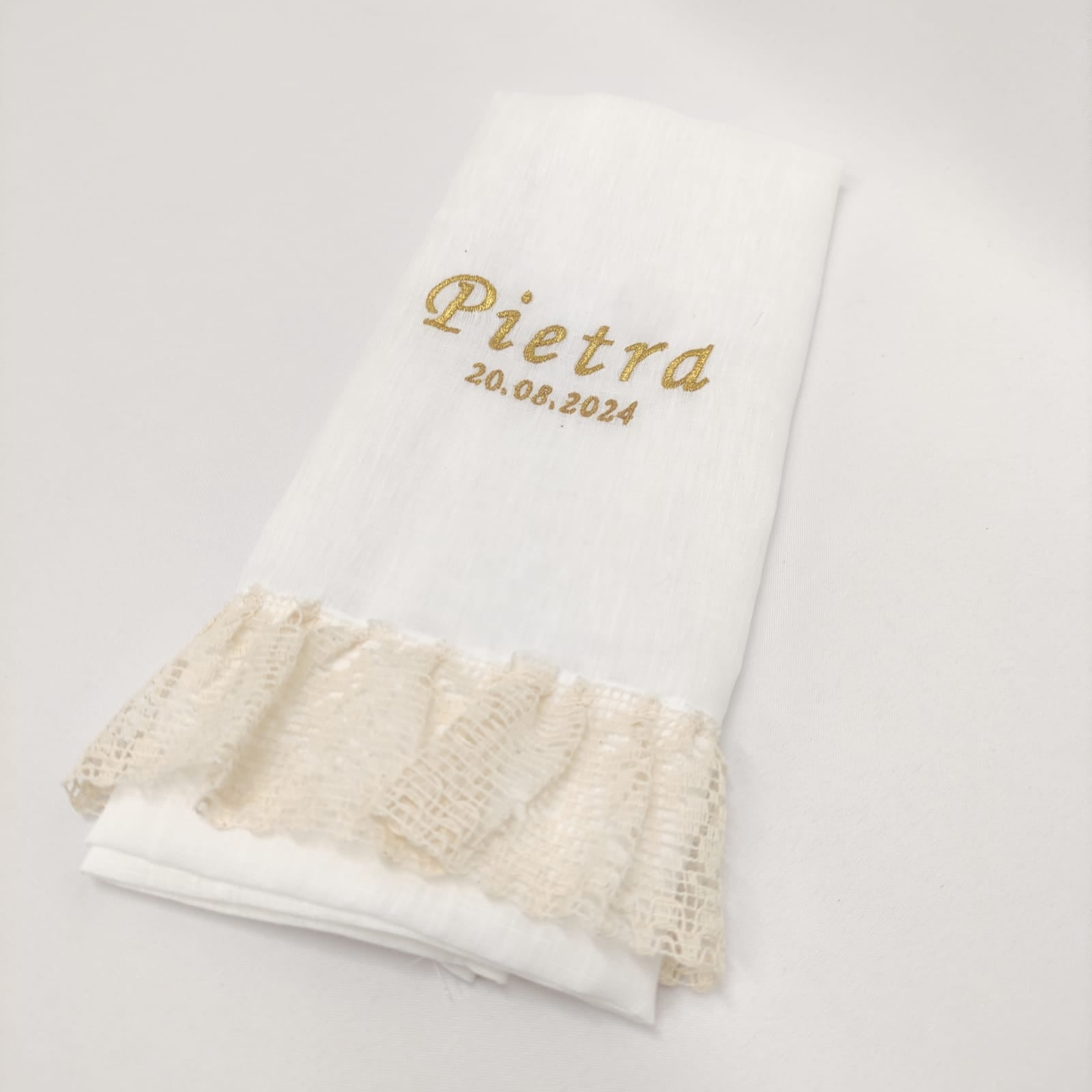 Toalha de Batismo Folho Personalizável