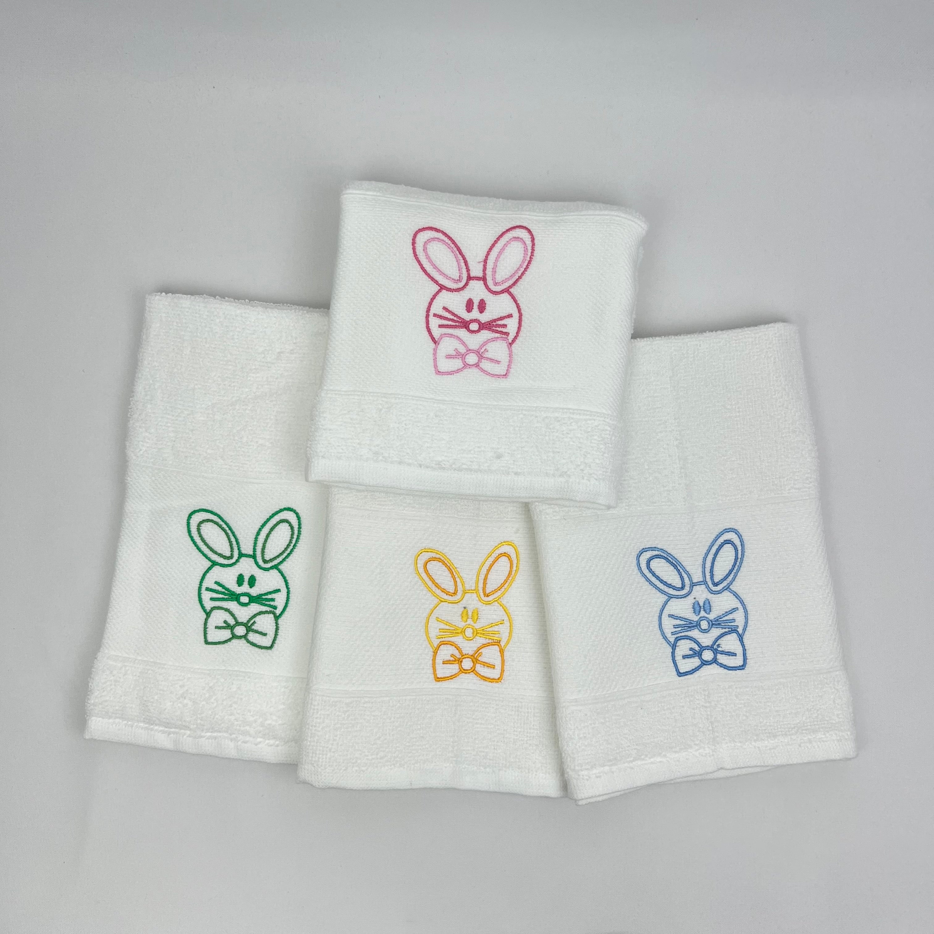 Pano de Cozinha Felpo Branco Coelho Páscoa