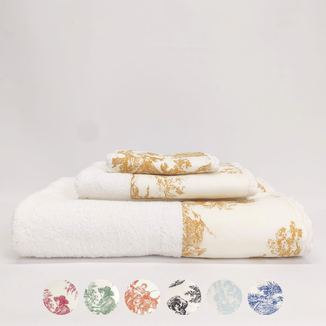 Toalha de Banho Toile de Jouy Azul Baby