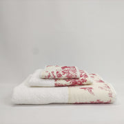 Toalha de Banho Toile de Jouy Vermelho