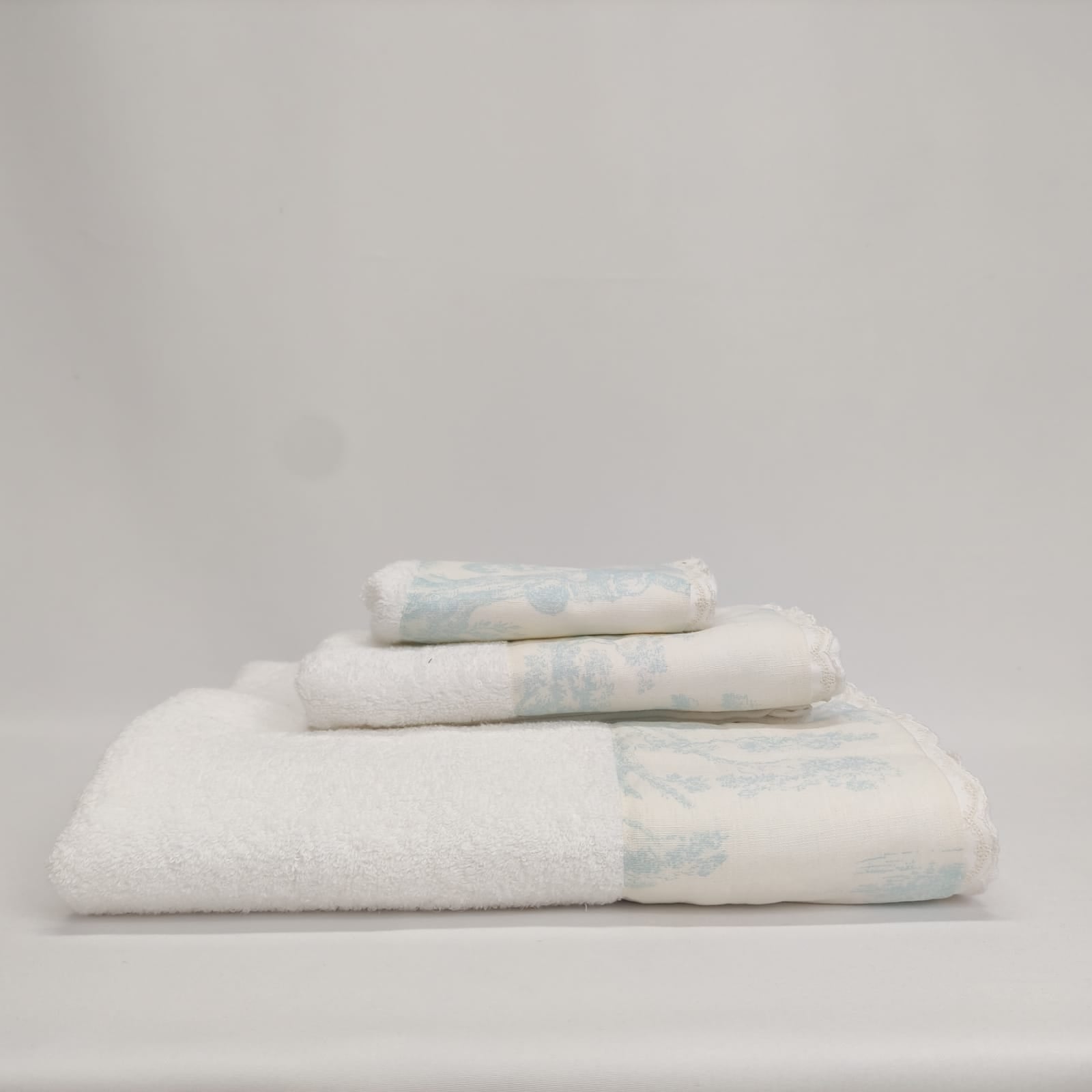 Toalha de Banho Toile de Jouy Azul Baby