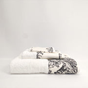 Toalha de Banho Toile de Jouy Preto