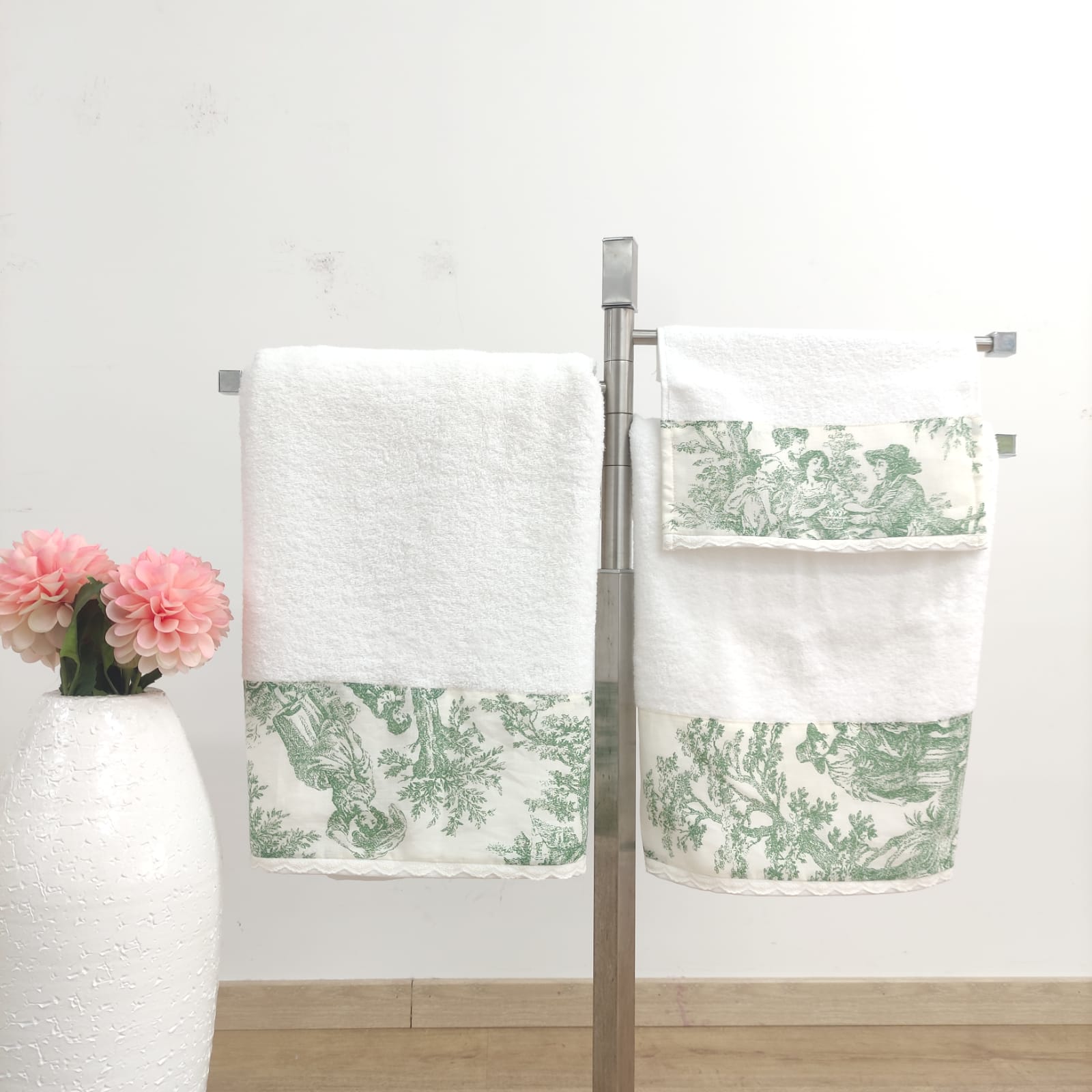 Toalha de Banho Toile de Jouy Verde