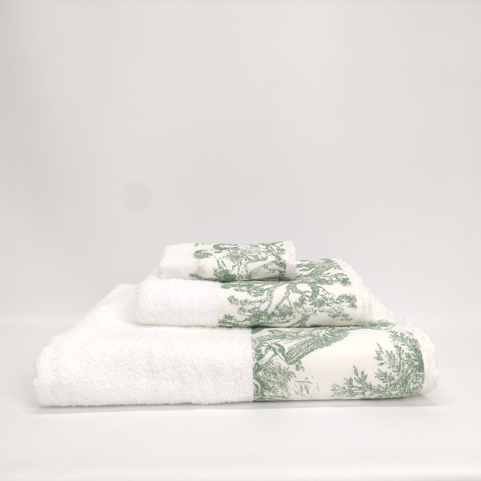 Toalha de Banho Toile de Jouy Verde