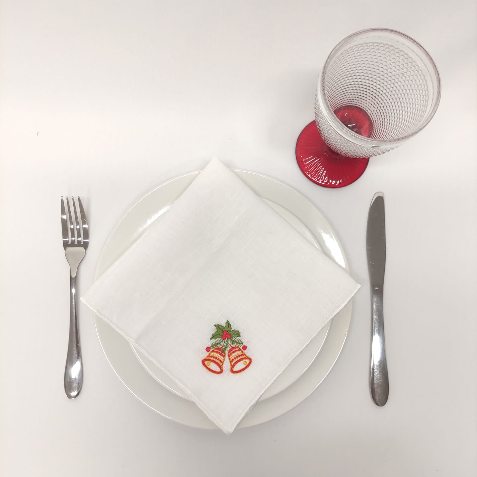 Guardanapo Bordado Natalício Rolinho Linho JOL