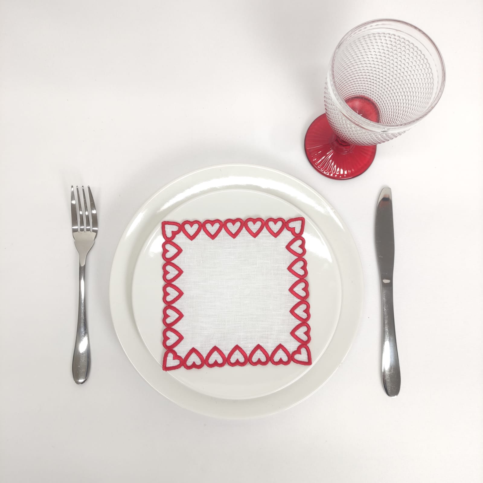 Guardanapo Cocktail Toque de Amor Linho JOL